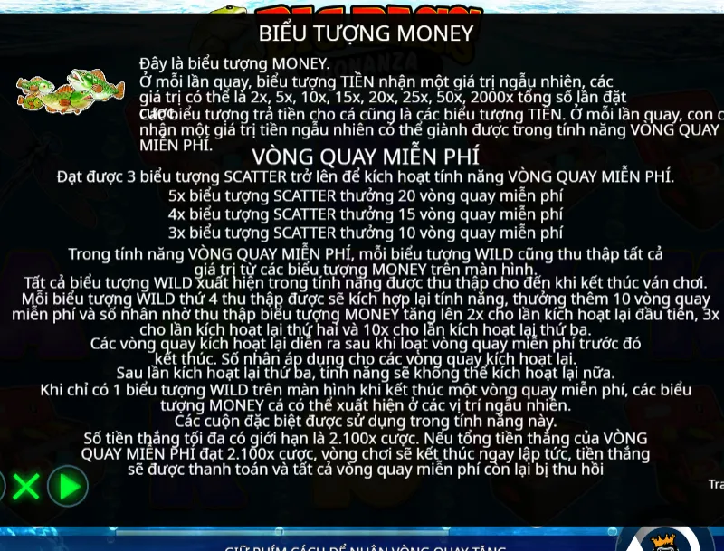 Hệ thống biểu tượng thưởng cực giá trị của Slot Big Bass